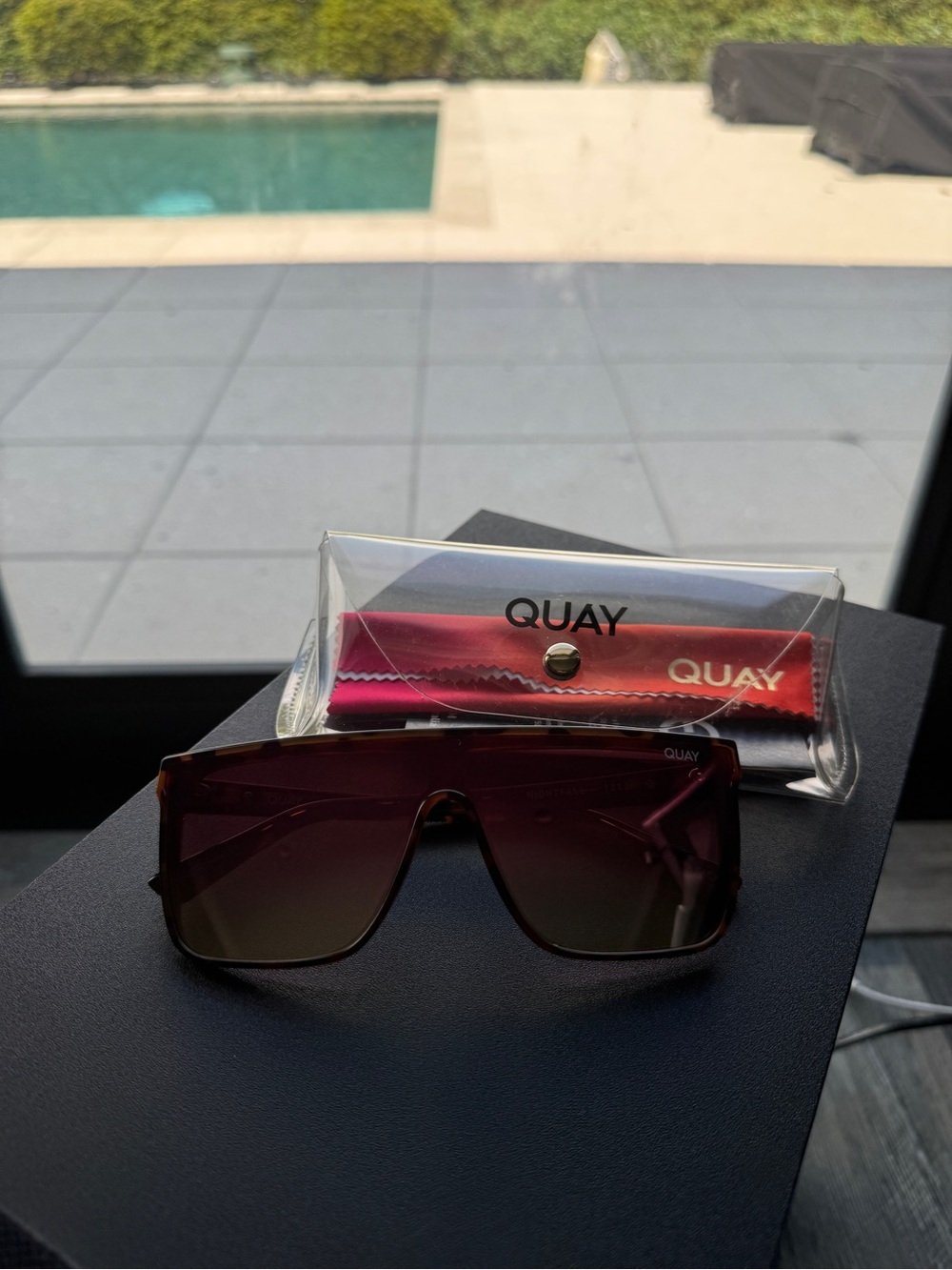 Quay Australia Burgundy Shield Sunglasses